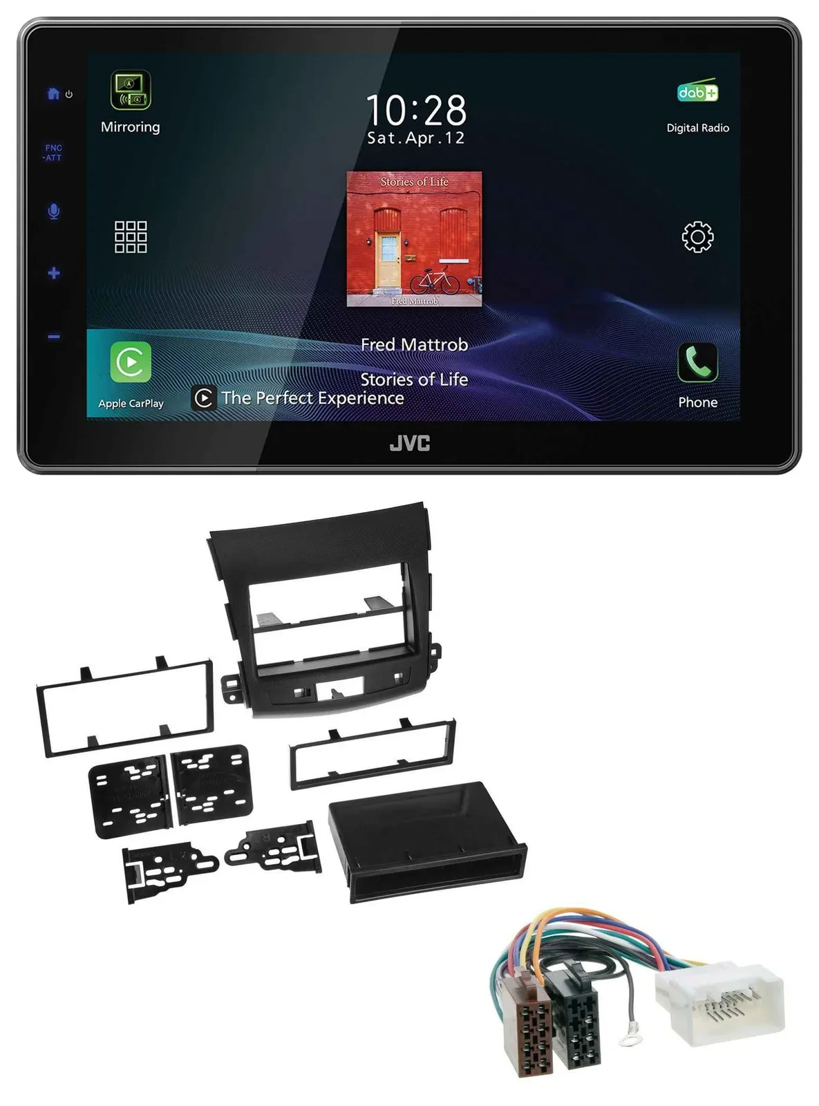 Автомагнитола для Citroen C-Crosser, Mitsubishi Outlander JVC DAB, MP3, Bluetooth, USB