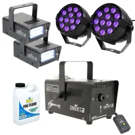 Halloween Party Pack Smoke Fog Haze Machine Remote LED Effect UV & Strobe Lights