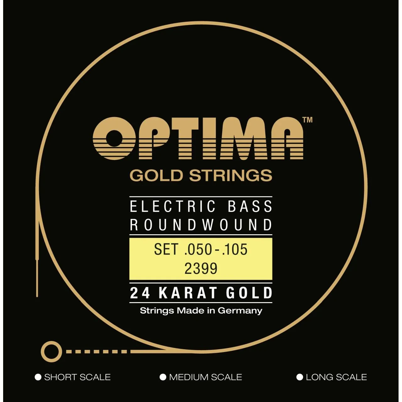 Струны для бас-гитары Optima 2399.L 24K Gold Medium 50-105