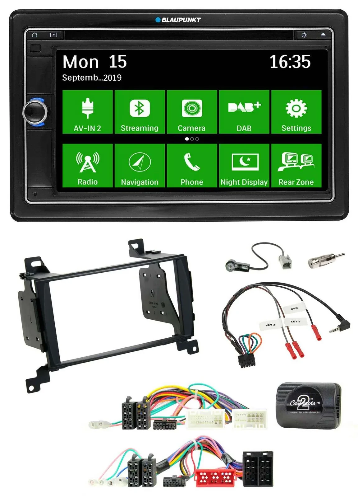 Blaupunkt Bluetooth 2DIN Lenkrad DAB USB TMC Navigation für Hyundai Santa Fe 201