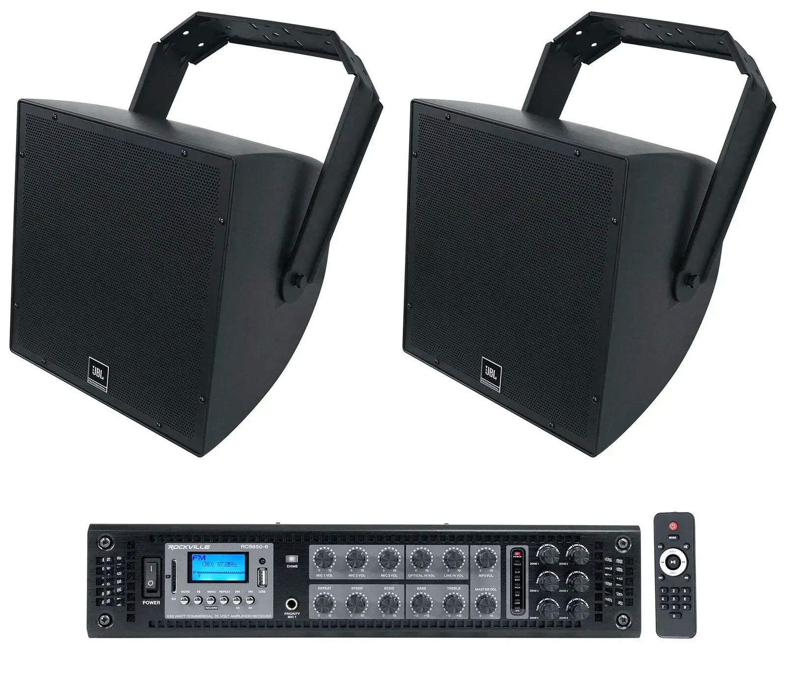 Трансляционный усилитель Rockville RCS650 Black с комплектом акустики