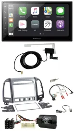 Pioneer USB Lenkrad 2DIN Bluetooth DAB Autoradio für Hyundai Santa Fe 4 Schalter