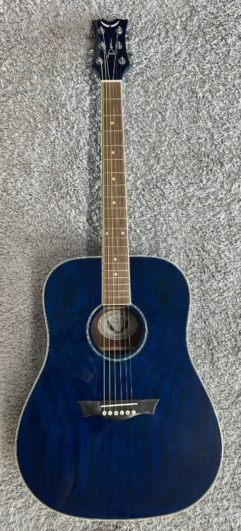 Dean AXS Dread Quilt Acoustic Guitar Transparent Blue Dreadnought AX DQA TBL