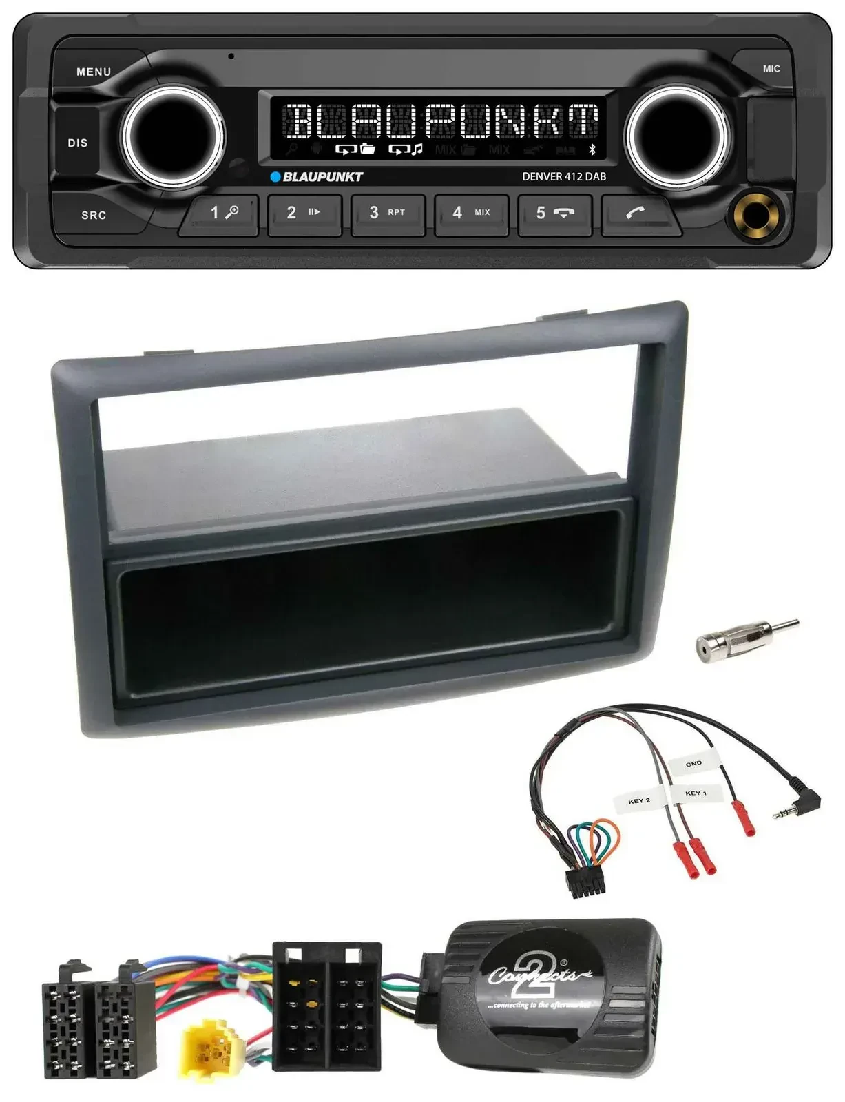 Blaupunkt Bluetooth DAB Lenkrad USB Autoradio für Renault Megane 2007-2008 schwa