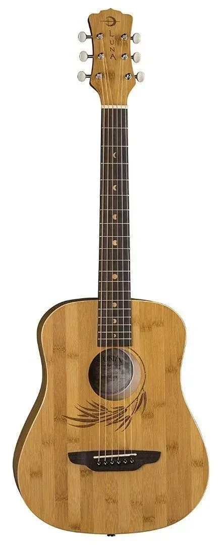 Luna Safari Bamboo 3/4 Size Satin Finish Travel Acoustic Guitar with Bag - DEMO