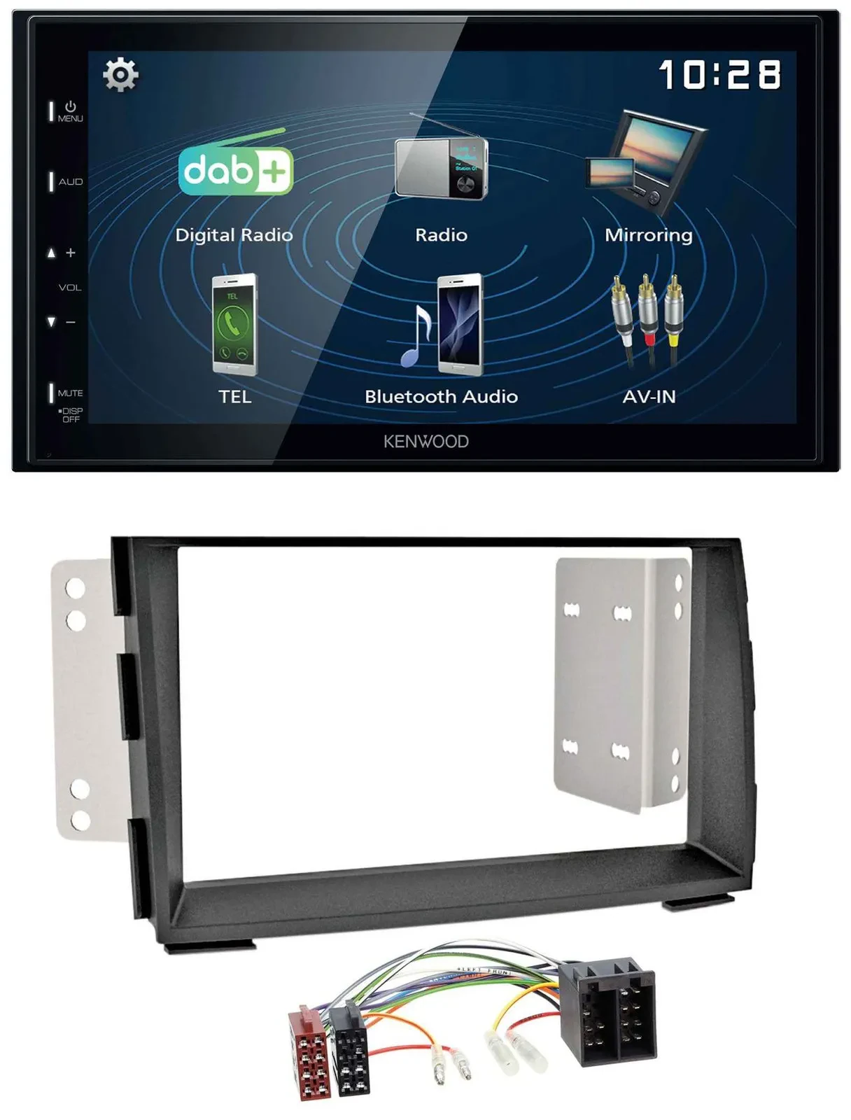 Kenwood 2DIN Bluetooth MP3 USB DAB Autoradio für Kia Venga (YN, ab 2009)