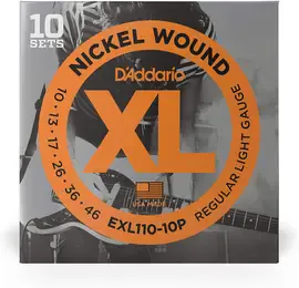Струны для электрогитары D'Addario EXL110-10P Nickel Wound 10-46, 10 комплектов