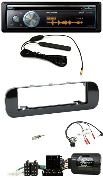 Pioneer CD USB Bluetooth DAB Lenkrad Autoradio für Fiat Panda 12-20 schwarz glän