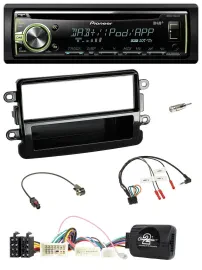 Автомагнитола Pioneer DAB, CD, USB, для Dacia (с 2012), поддержка кнопок на руле, чёрный (piano black)