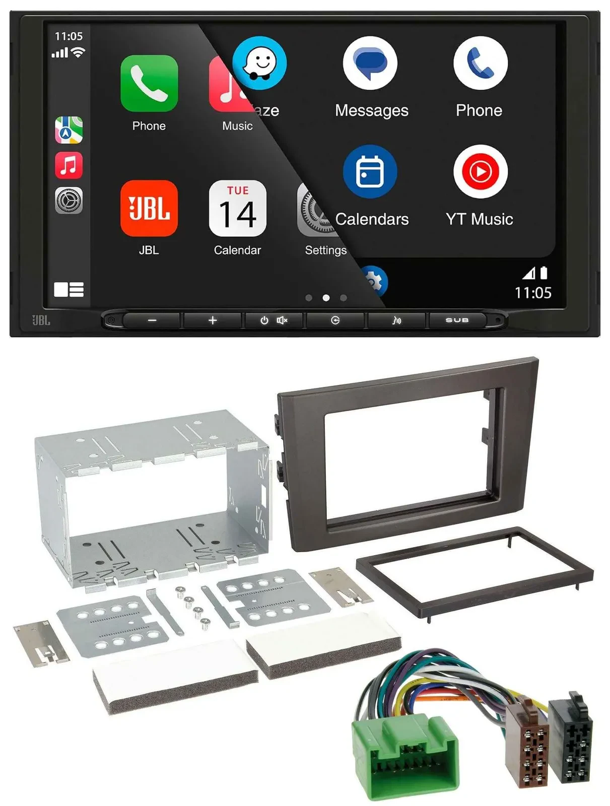 Автомагнитола для Volvo XC90 (2007–2014) JBL 2-DIN USB Bluetooth AUX MP3 16-pin
