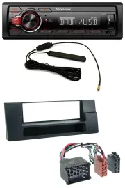 Автомагнитола Pioneer 1-DIN MP3 DAB USB AUX для BMW X5 E53 и 5 Series E39 Rundpin с монтажным карманом