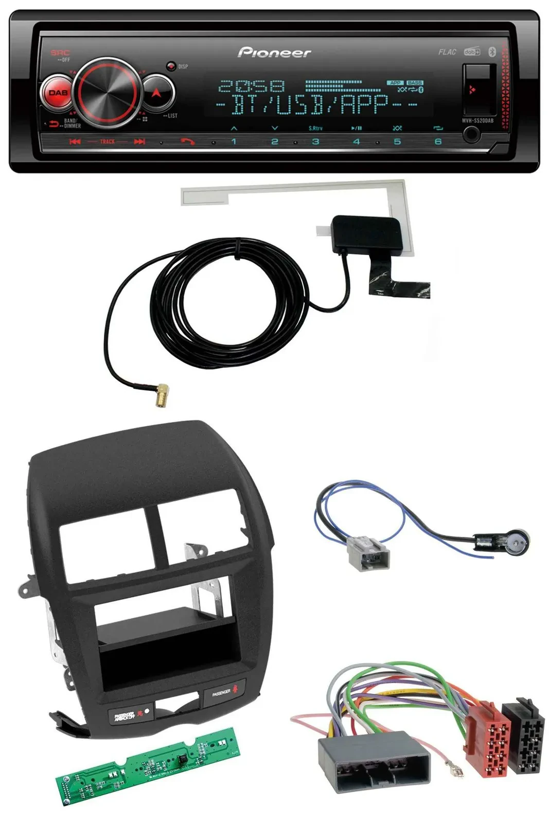 Pioneer Bluetooth DAB USB MP3 Autoradio für Mitsubishi ASX (2010-2014)