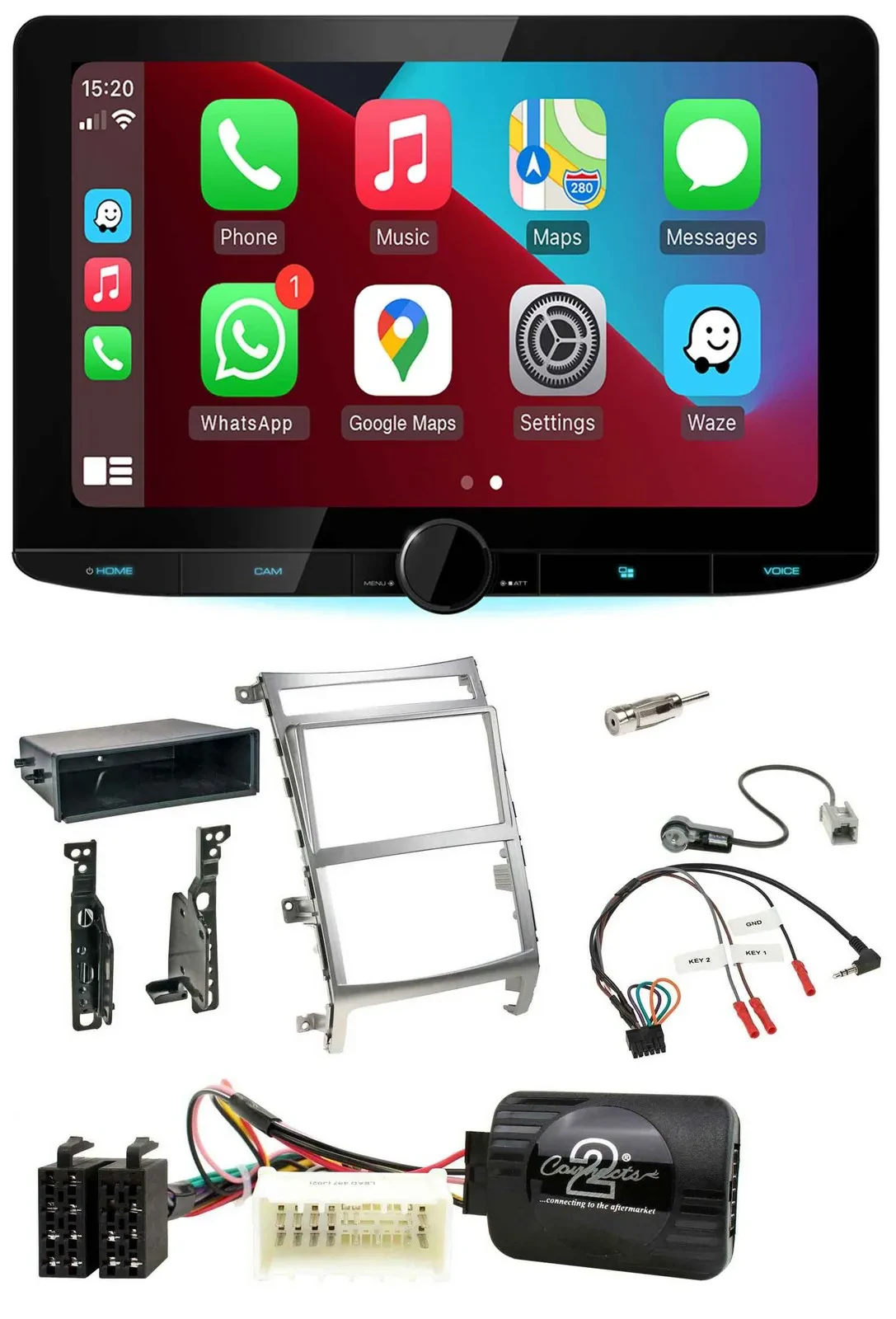 Kenwood Lenkrad USB DAB Bluetooth Autoradio für Hyundai IX55 2009-2012 silber