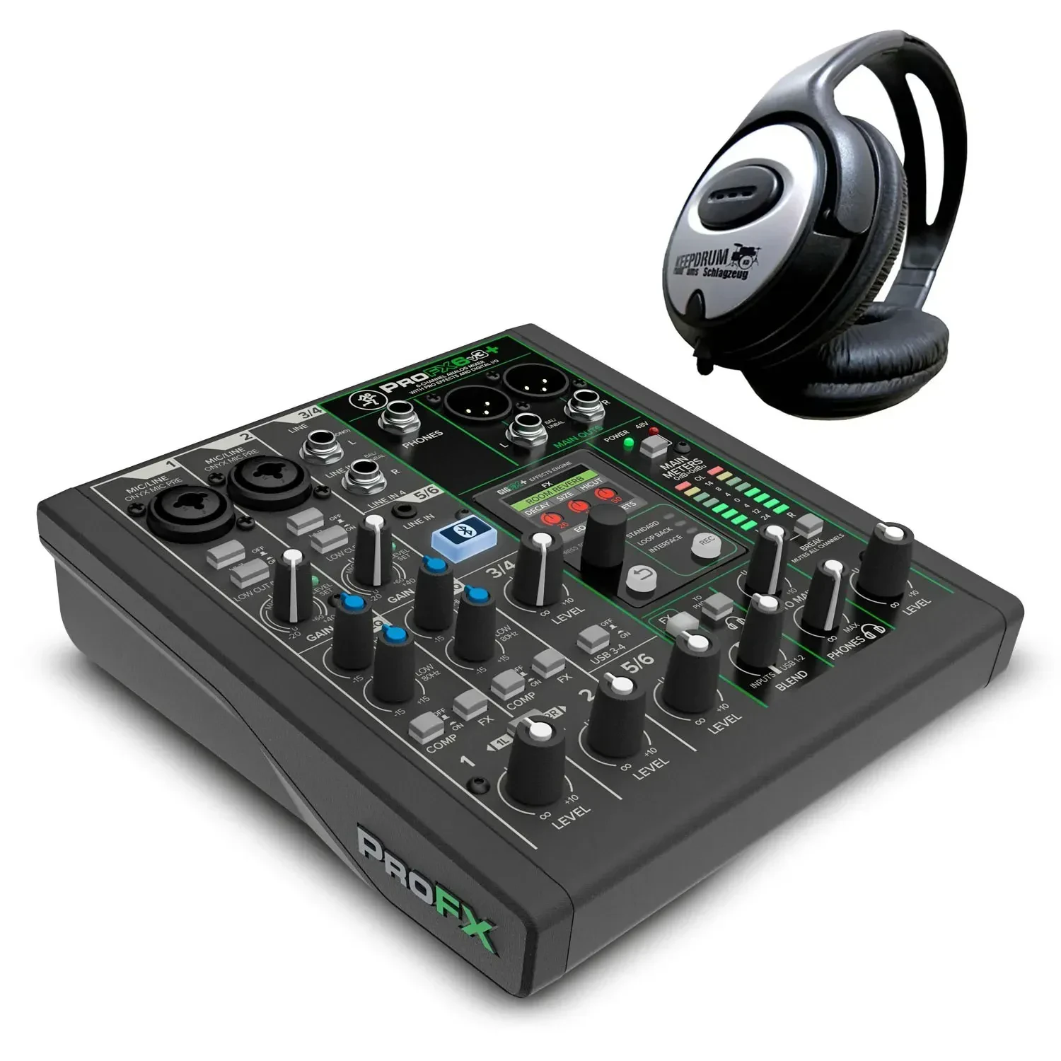 Микшерный пульт аналоговый Mackie ProFX6v3+ 6-канальный Bluetooth с наушниками