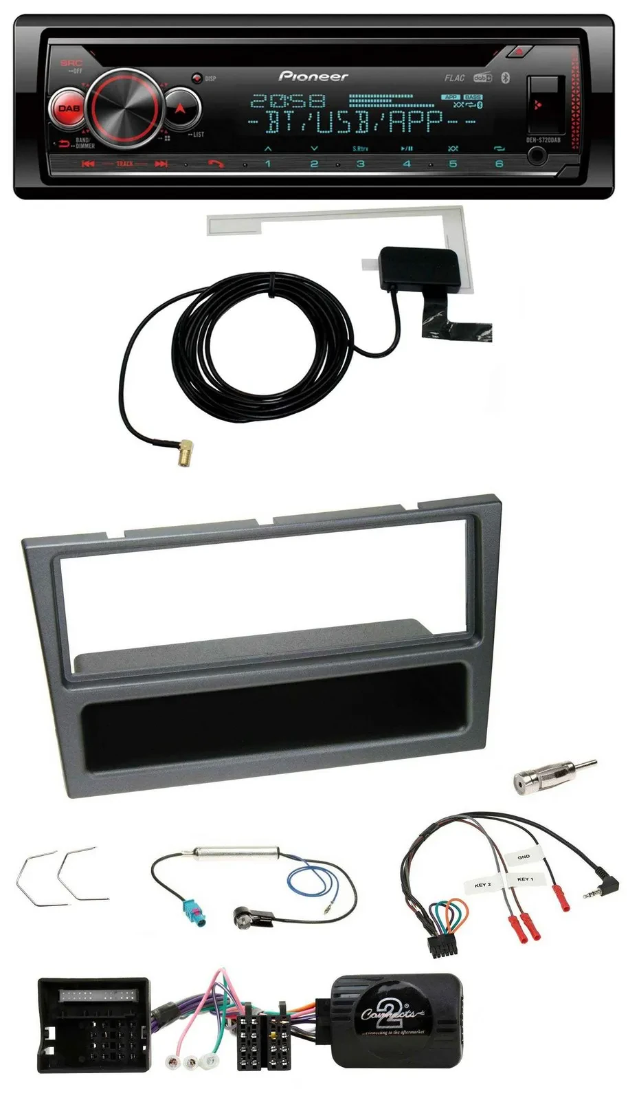 Pioneer DAB CD Lenkrad USB Bluetooth Autoradio für Opel Corsa C Meriva Vectra C