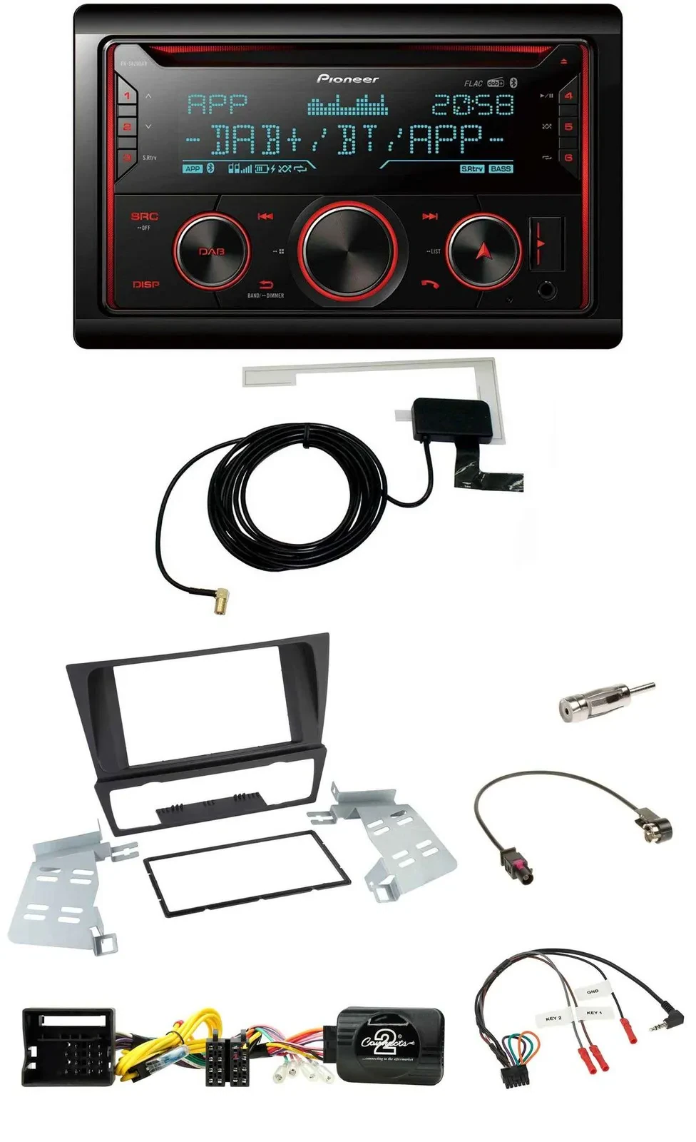 Автомагнитола для BMW 3 Series (E90/E91/E92/E93) Pioneer 2DIN DAB USB CD Bluetooth