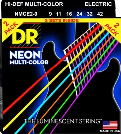 Струны для электрогитары DR Strings NMCE-2/9 Neon 9-42 (2 комплекта)