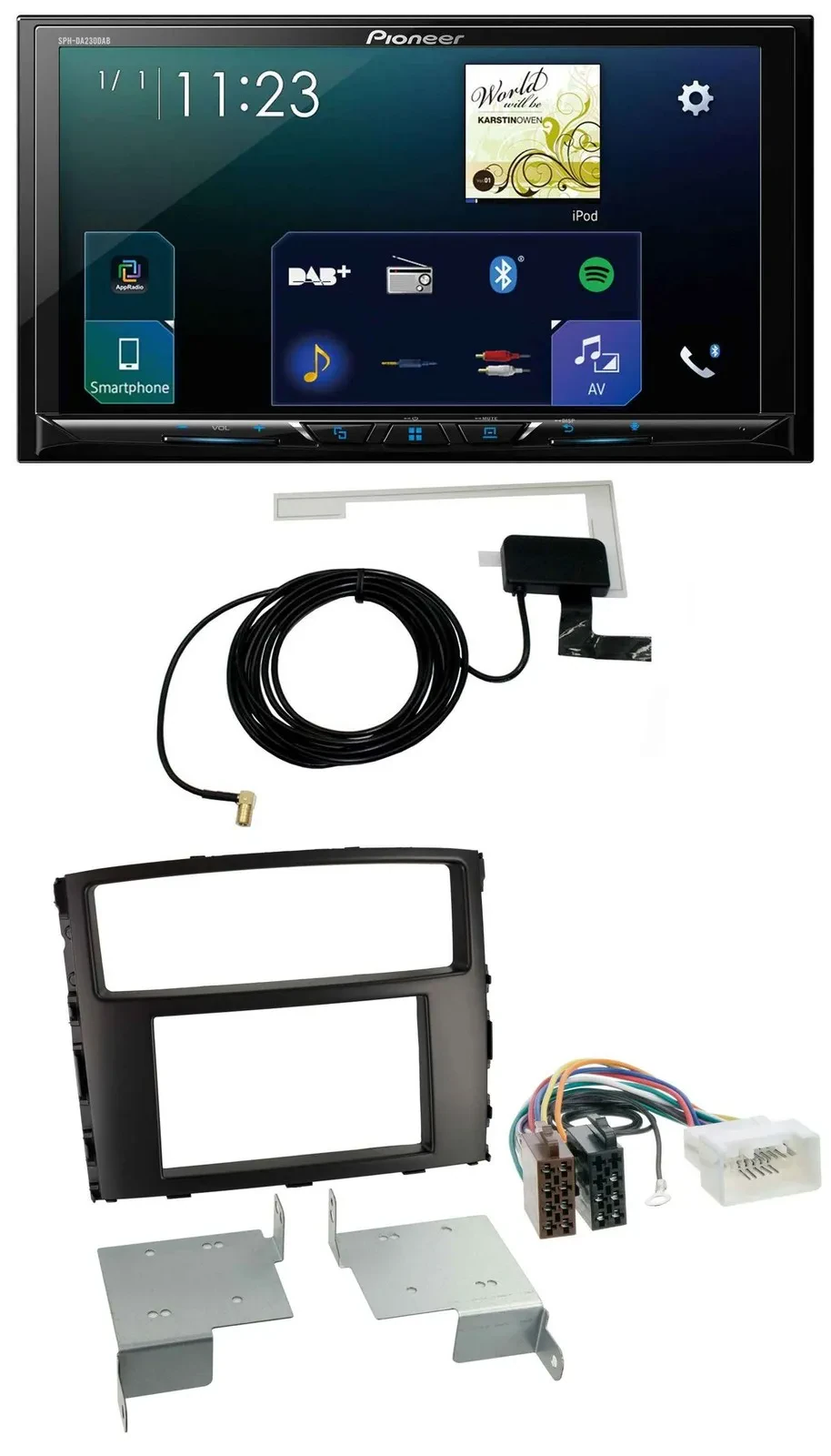 Pioneer 2DIN DAB USB MP3 Bluetooth Autoradio für Mitsubishi Pajero Shogun ab 14