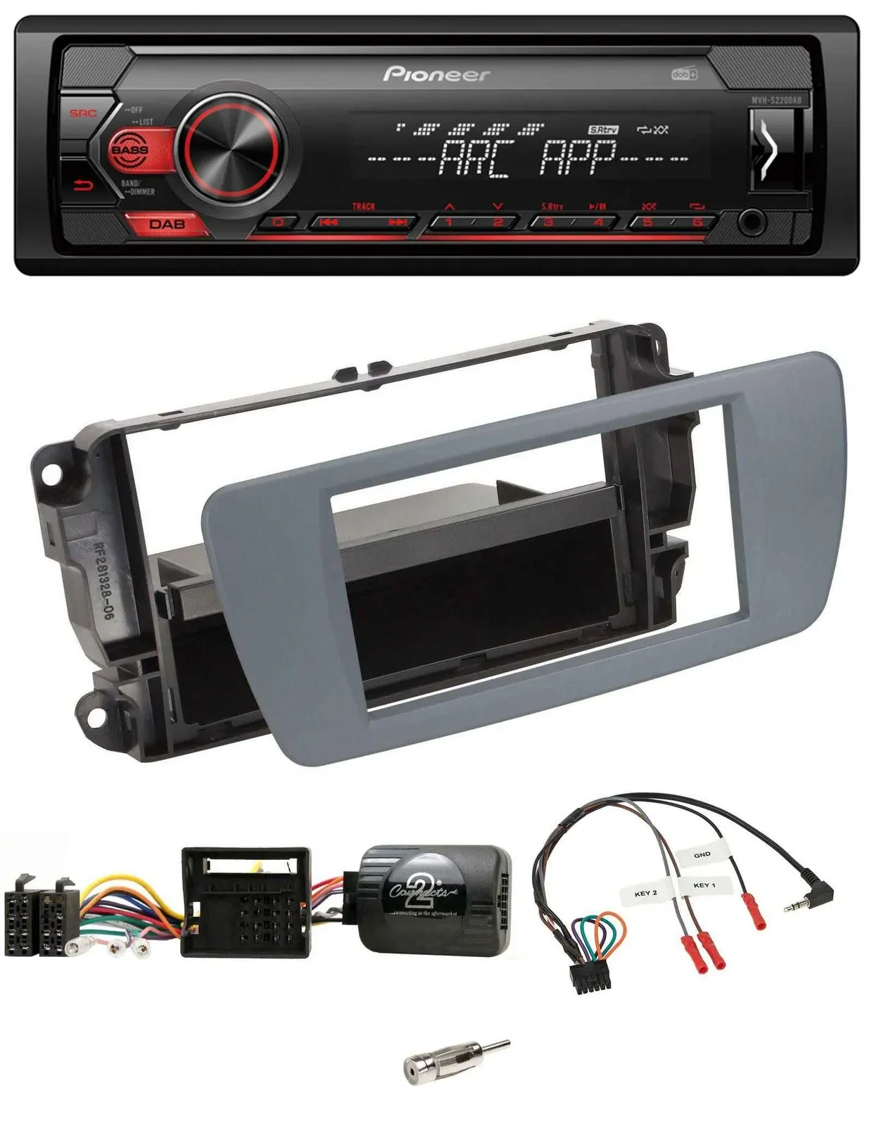 Автомагнитола Pioneer 1-DIN, DAB, USB, MP3, поддержка управления с руля, для Seat Ibiza