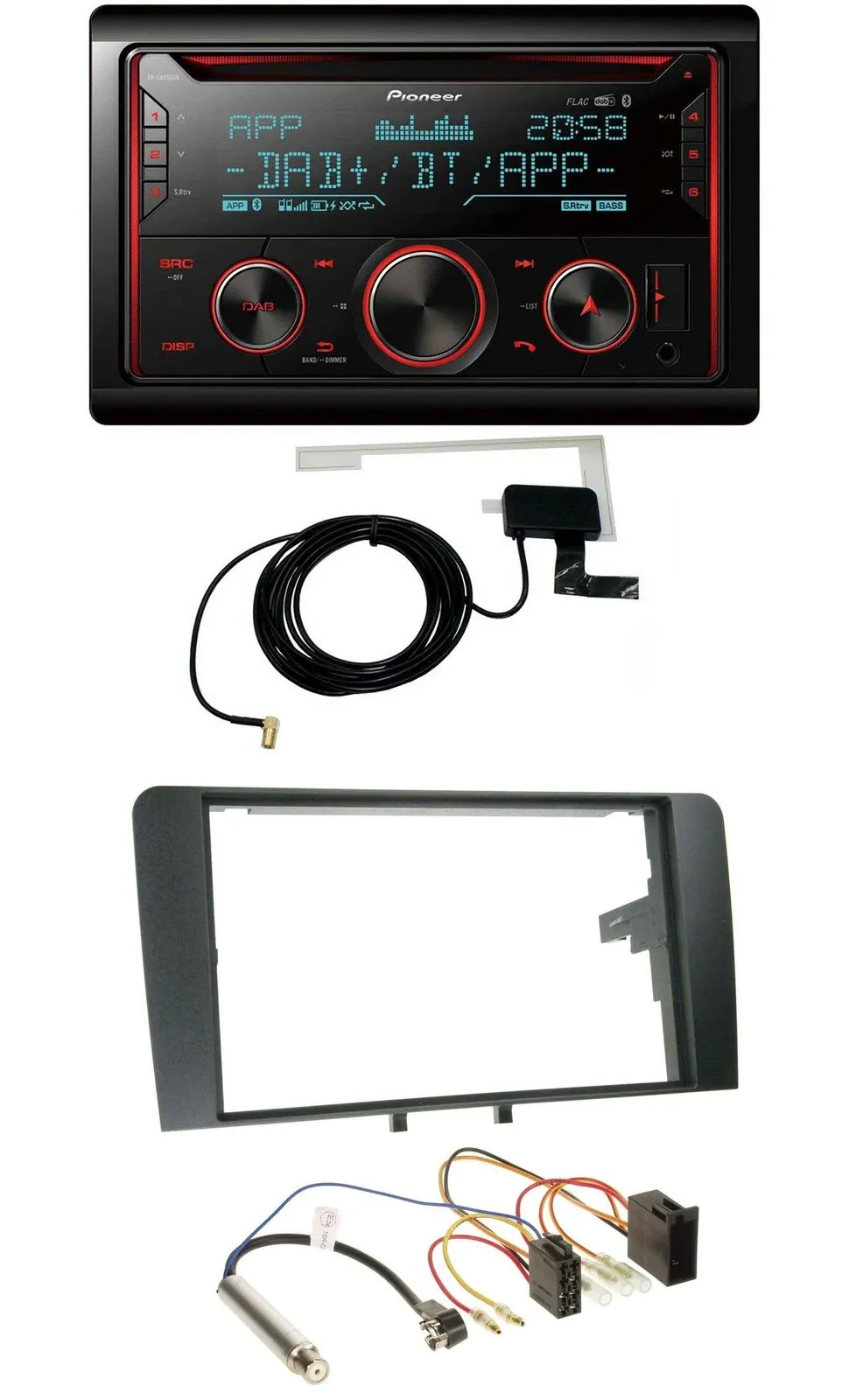 Автомагнитола для Audi A3 8P 2003–2006 Pioneer 2DIN MP3/DAB/USB/CD/Bluetooth ISO