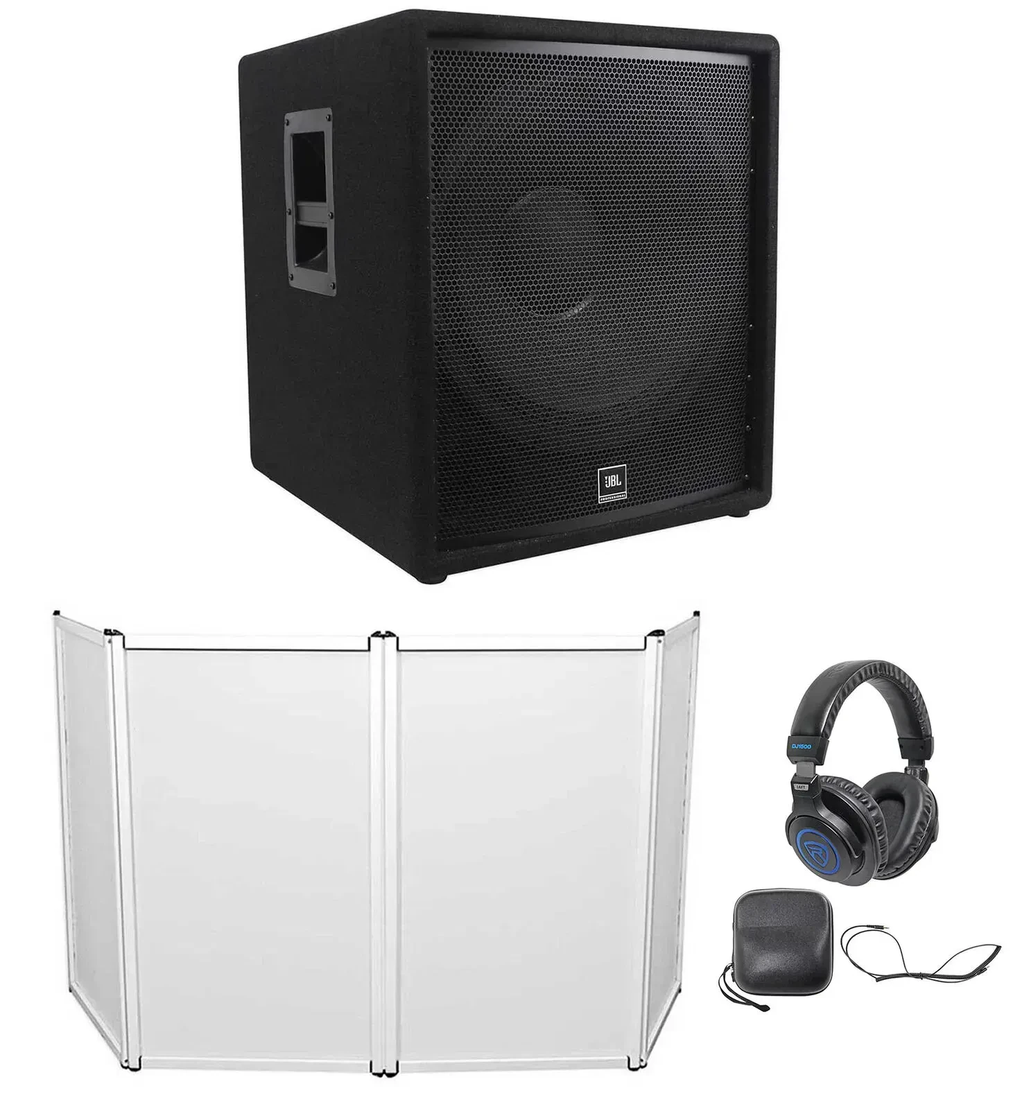 JBL Pro JRX218S 1400 Watt 18" Passive Subwoofer DJ Sub+Facade+Headphones