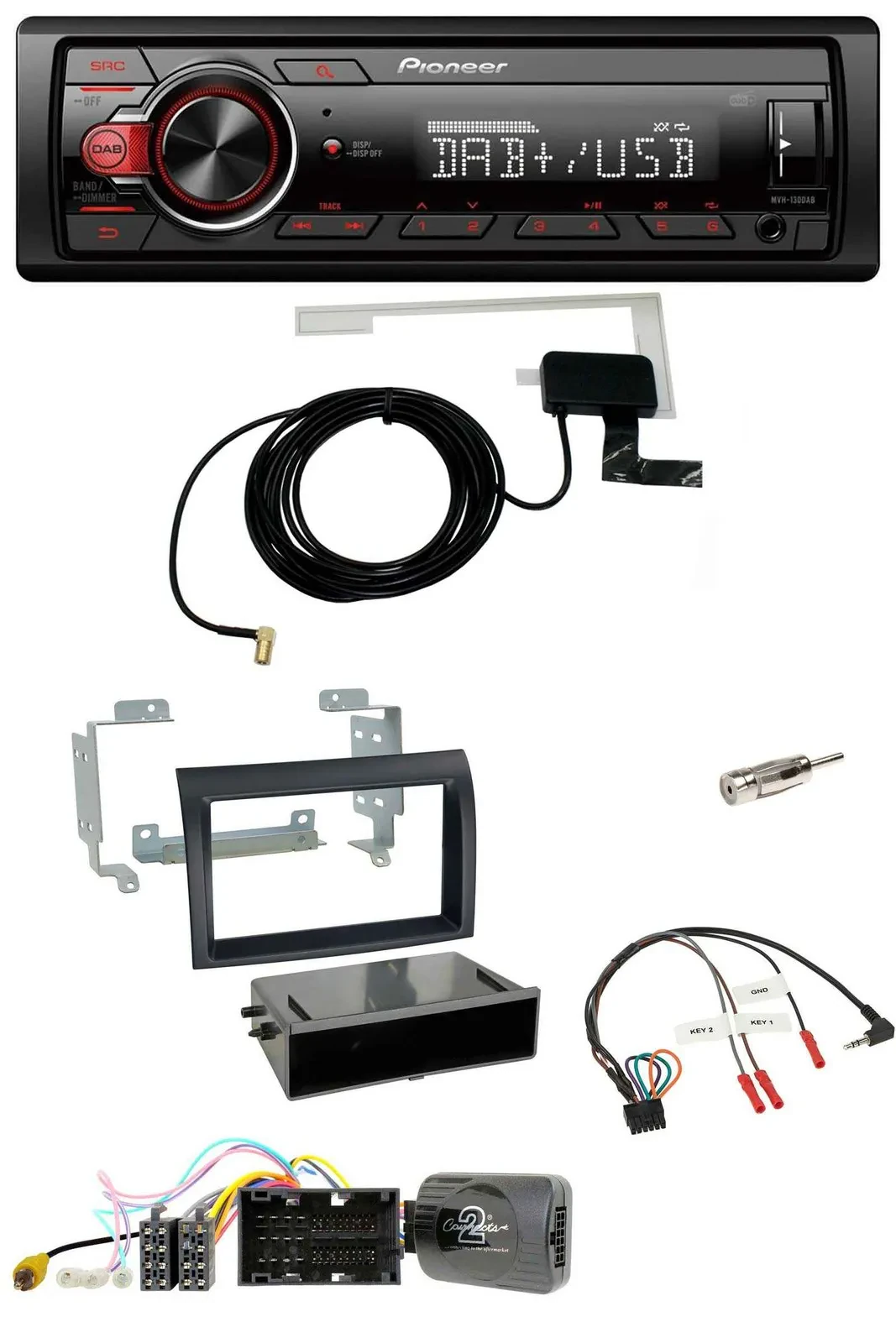 Автомагнитола для Citroen Jumper (с 2014) Pioneer 1DIN, MP3, DAB, USB, управление с руля