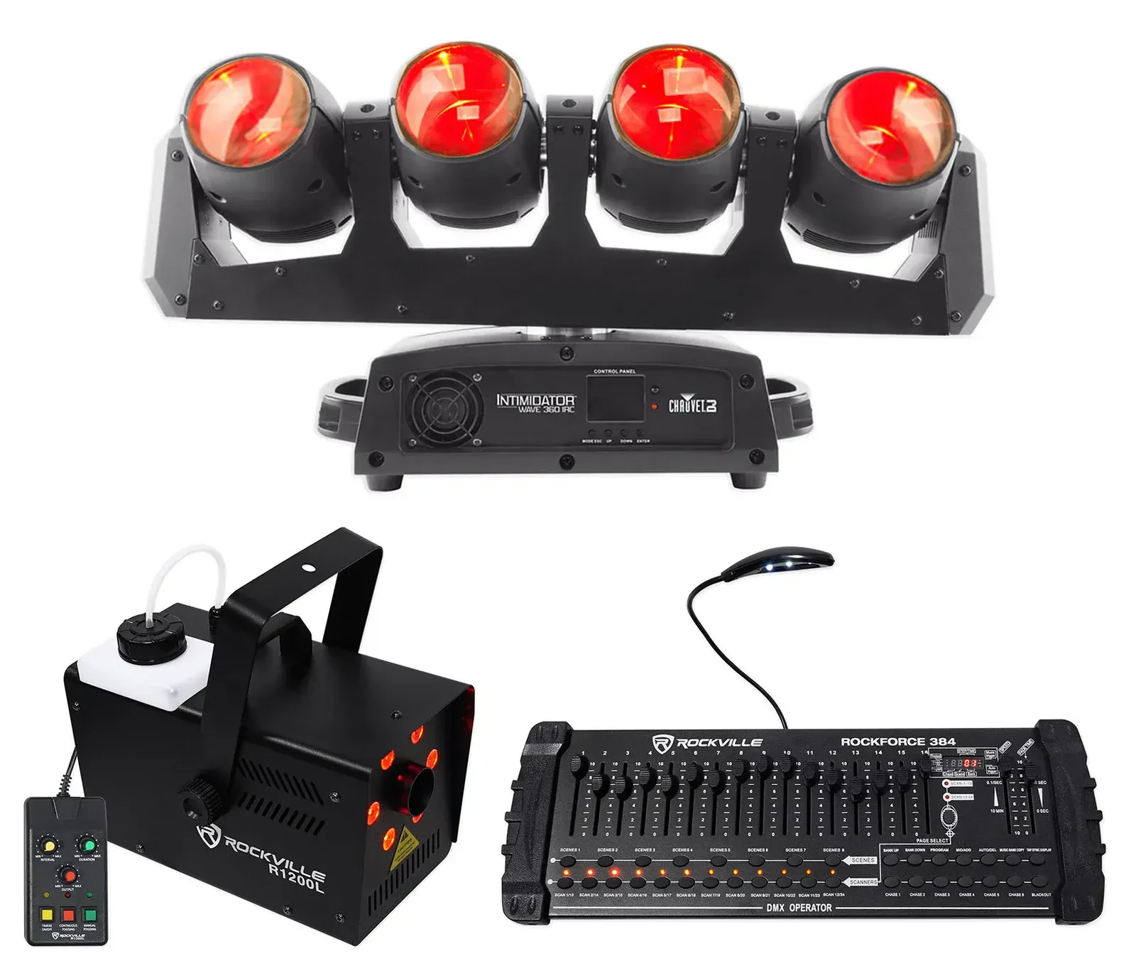 Комплект светового оборудования Chauvet DJ Intimidator Wave 360 IRC + R1200L + ROCKFORCE 384