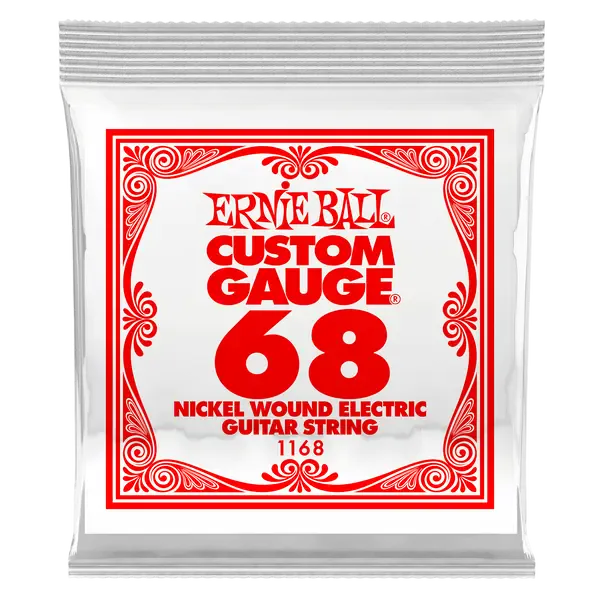 Струна для электрогитары Ernie Ball P01168 Custom gauge, сталь никелированная, калибр 68