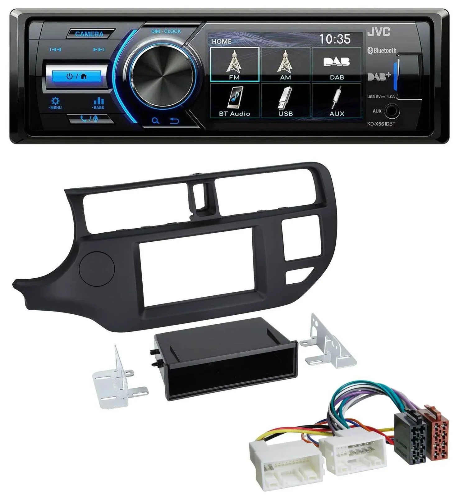 JVC Bluetooth MP3 USB DAB Autoradio für Kia Rio (UB 2011-2014) schwarz