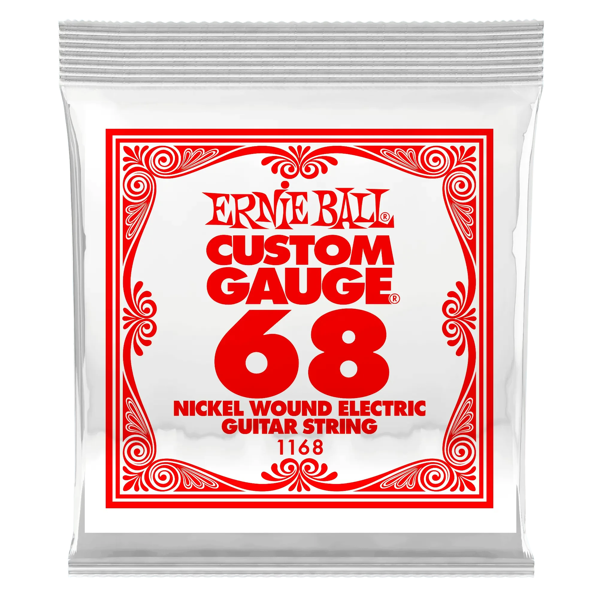 Струна для электрогитары Ernie Ball P01168 Custom gauge, сталь никелированная, калибр 68