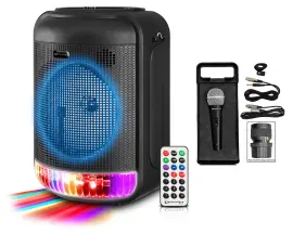 Technical Pro LIT8 Portable 8" Bluetooth LED Karaoke Machine System+Carry Strap