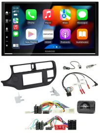 Kenwood DAB USB Bluetooth 2DIN Lenkrad Autoradio für Kia Rio UB 11-15 schwarz