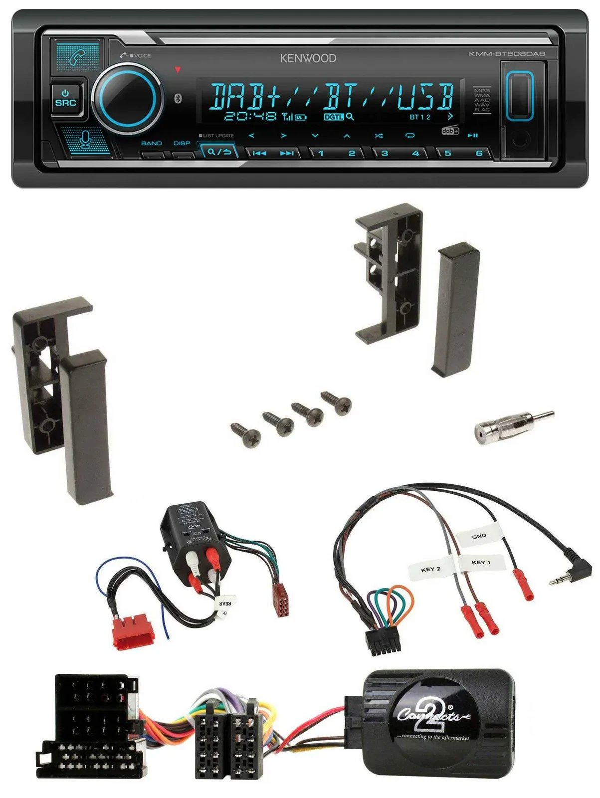 Kenwood Bluetooth Lenkrad DAB USB Autoradio für Audi A3 A4 A6 99-00 BOSE-Vollakt
