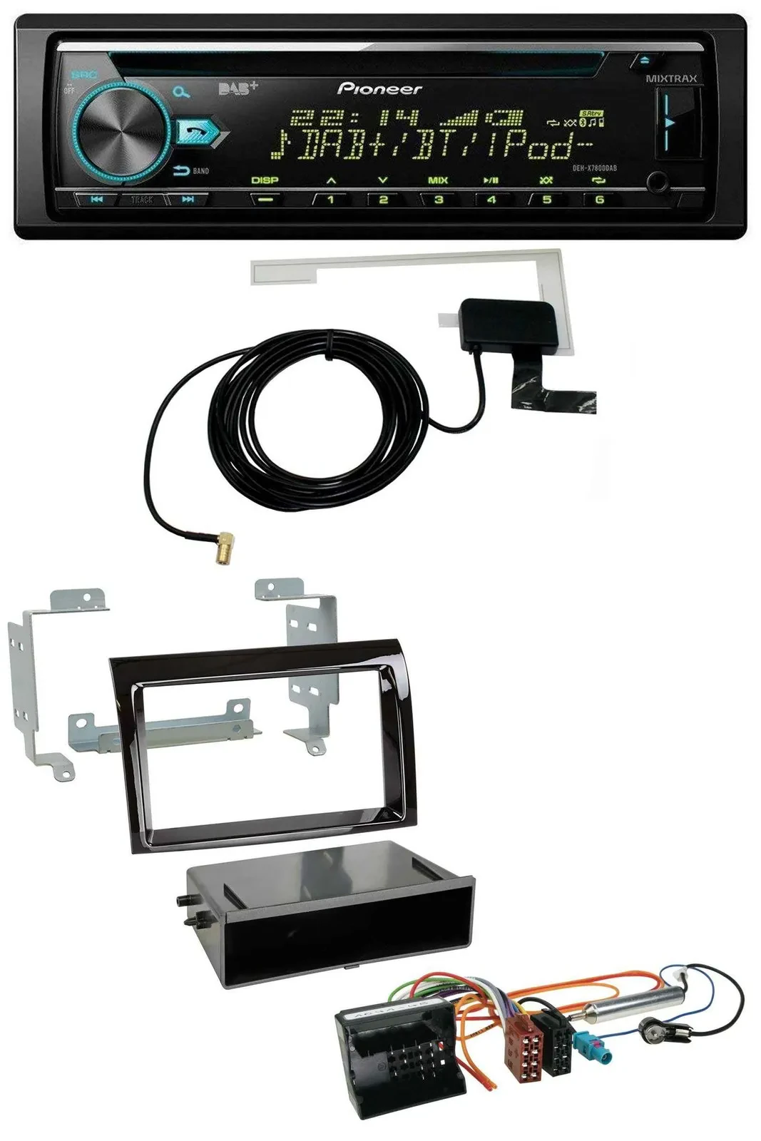 Автомагнитола для Citroen Jumper 2006–2011 Pioneer MP3/AUX/CD/USB/DAB, Quadlock, черный (piano black)