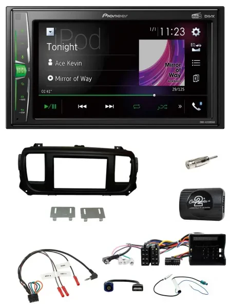 Pioneer 2DIN Lenkrad DAB USB Bluetooth Autoradio für Citroen Jumpy Erstausst. DI