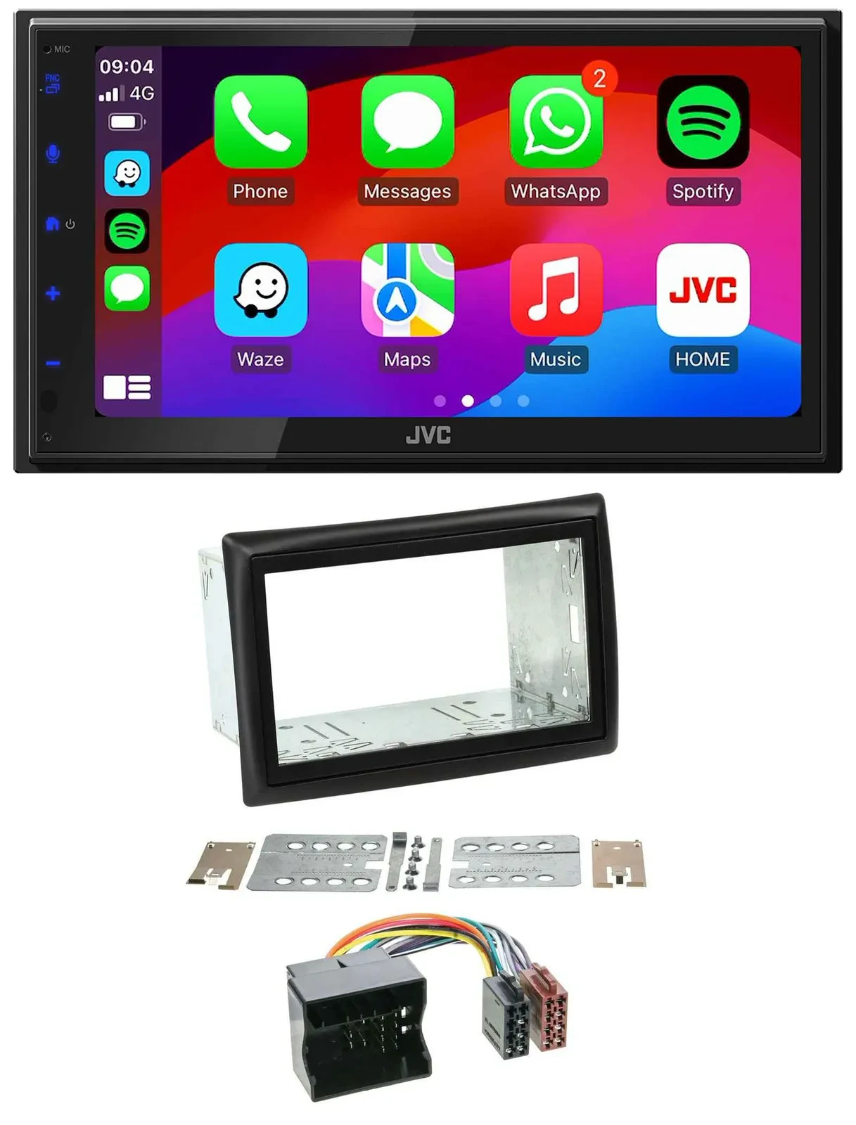 Автомагнитола JVC 2DIN, Bluetooth, USB, MP3, DAB для Renault Megane (2009–2010)