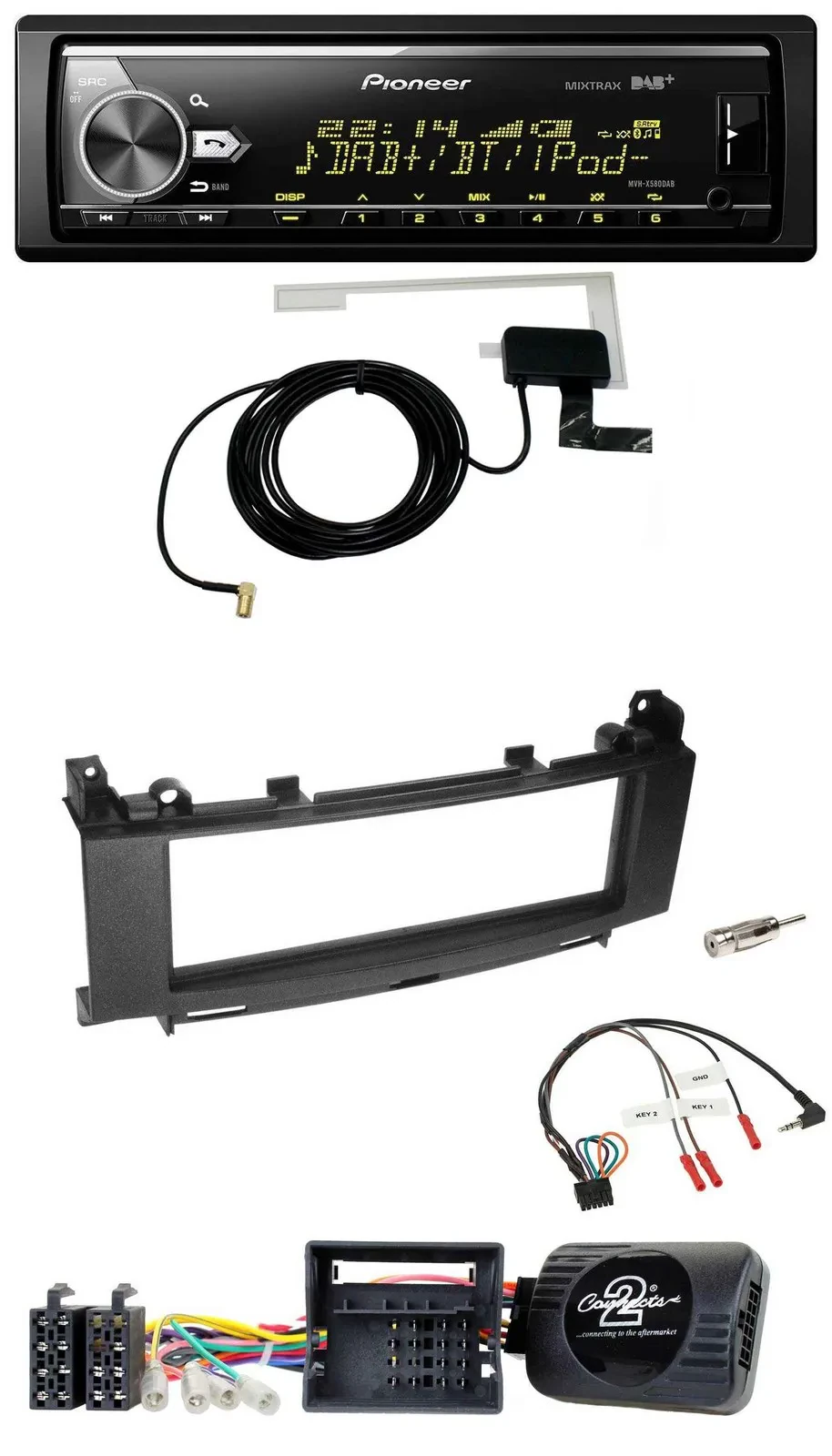 Pioneer Bluetooth DAB USB Lenkrad Autoradio für Mercedes A-Klasse 05-12 B-Klasse