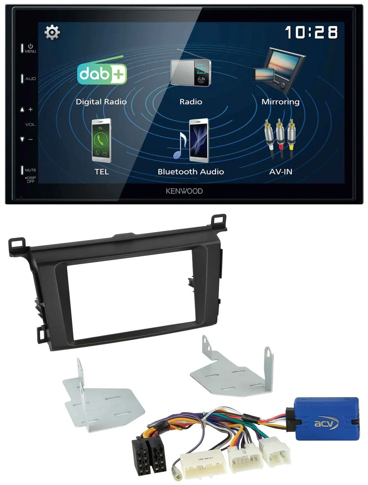 Kenwood 2DIN Bluetooth MP3 USB DAB Autoradio für Toyota RAV 4 (ab 2013)
