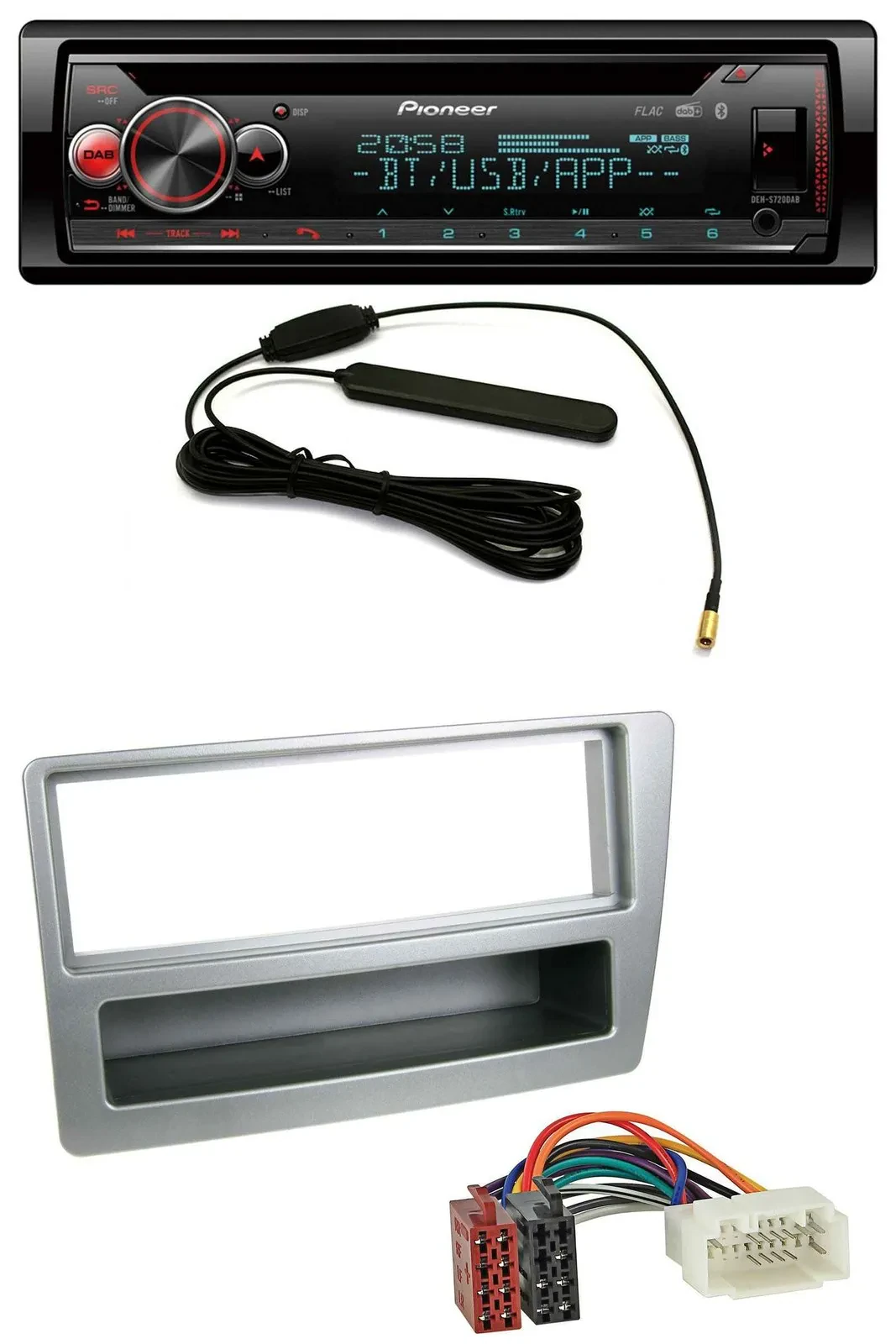 Автомагнитола для Honda Civic (2004–2006) Pioneer USB/DAB/Bluetooth/CD, серебристая