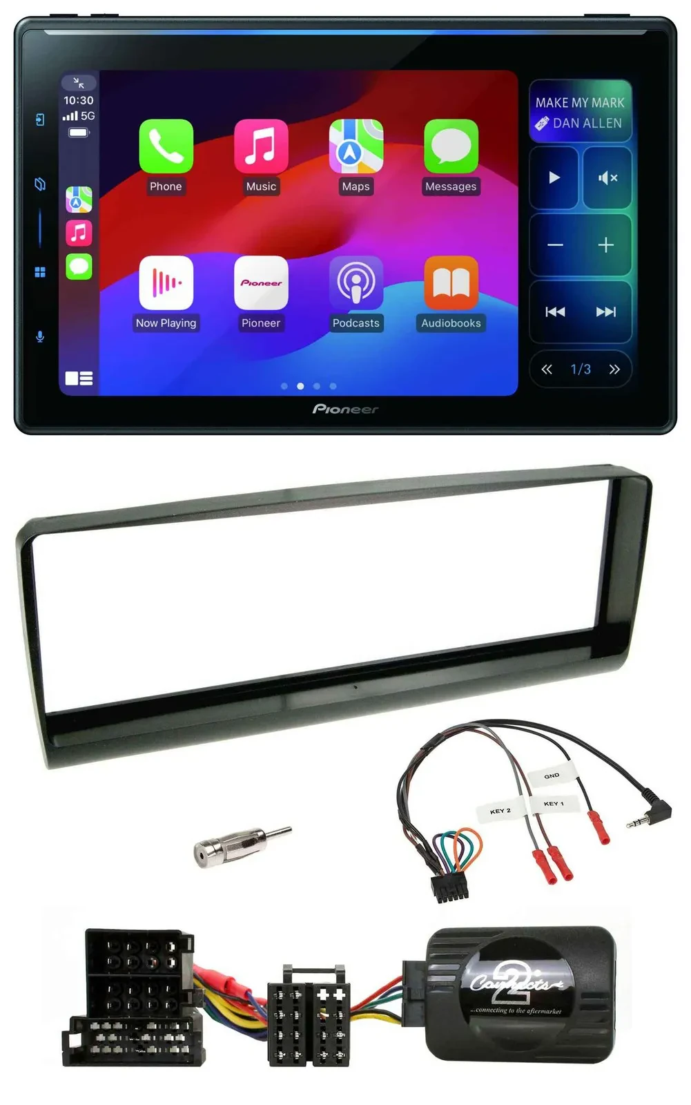 Pioneer Bluetooth DAB Lenkrad USB Autoradio für Alfa Romeo 156 00-01 schwarz