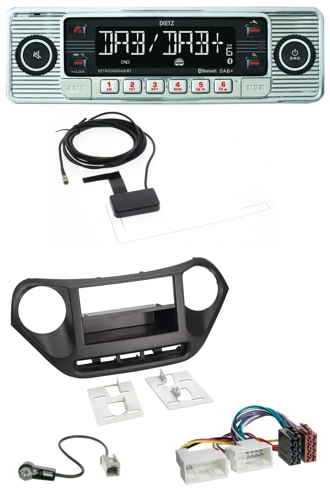 Автомагнитола для Hyundai i10 Dietz Bluetooth, USB, MP3, DAB