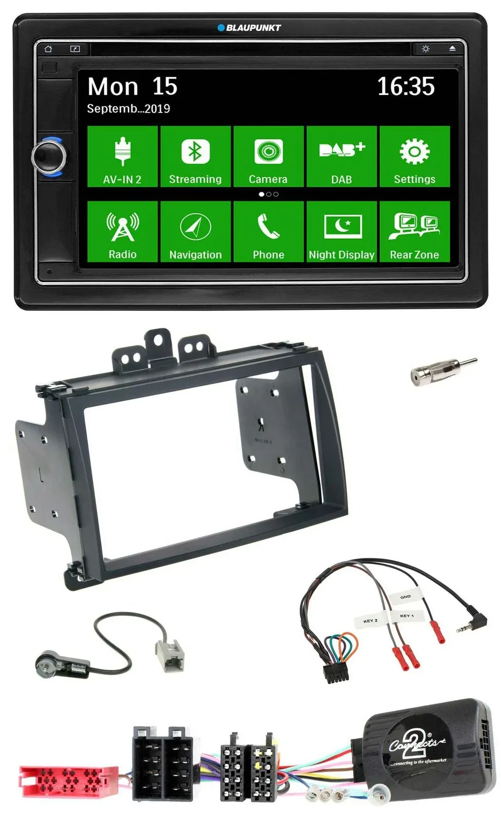 Автомагнитола Blaupunkt 2DIN Bluetooth, DAB, USB, навигация TMC для Hyundai i20 (2009–2012)