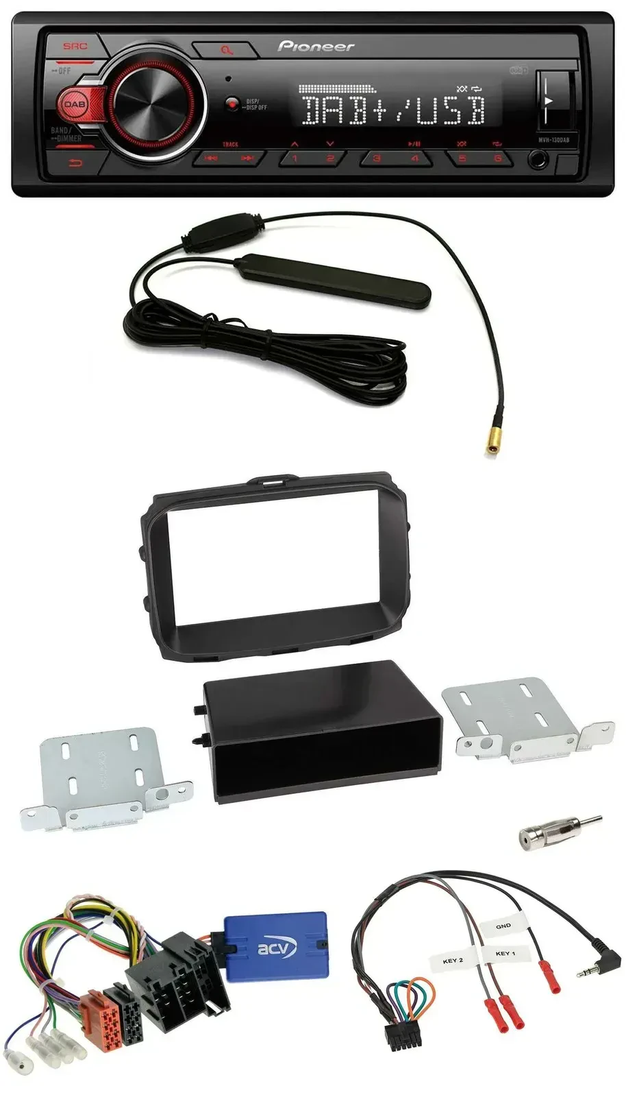 Автомагнитола Pioneer 1DIN, MP3, DAB, USB, для Alfa Romeo Giulietta (2013–2021), с управлением на руле