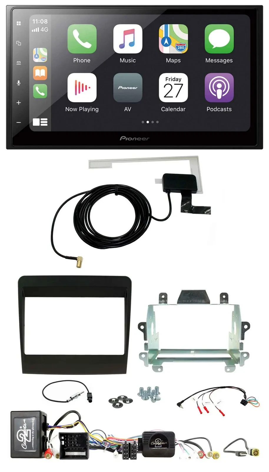 Pioneer USB Lenkrad 2DIN Bluetooth DAB Autoradio für Porsche 911 11-17 MOST-Soun