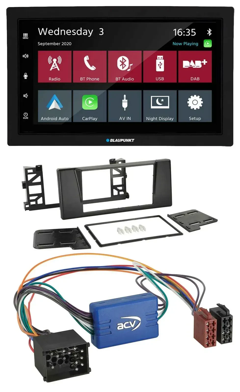 Blaupunkt DAB Bluetooth USB MP3 2DIN Autoradio für BMW X5 E53 5er E39 Rundpin Ak