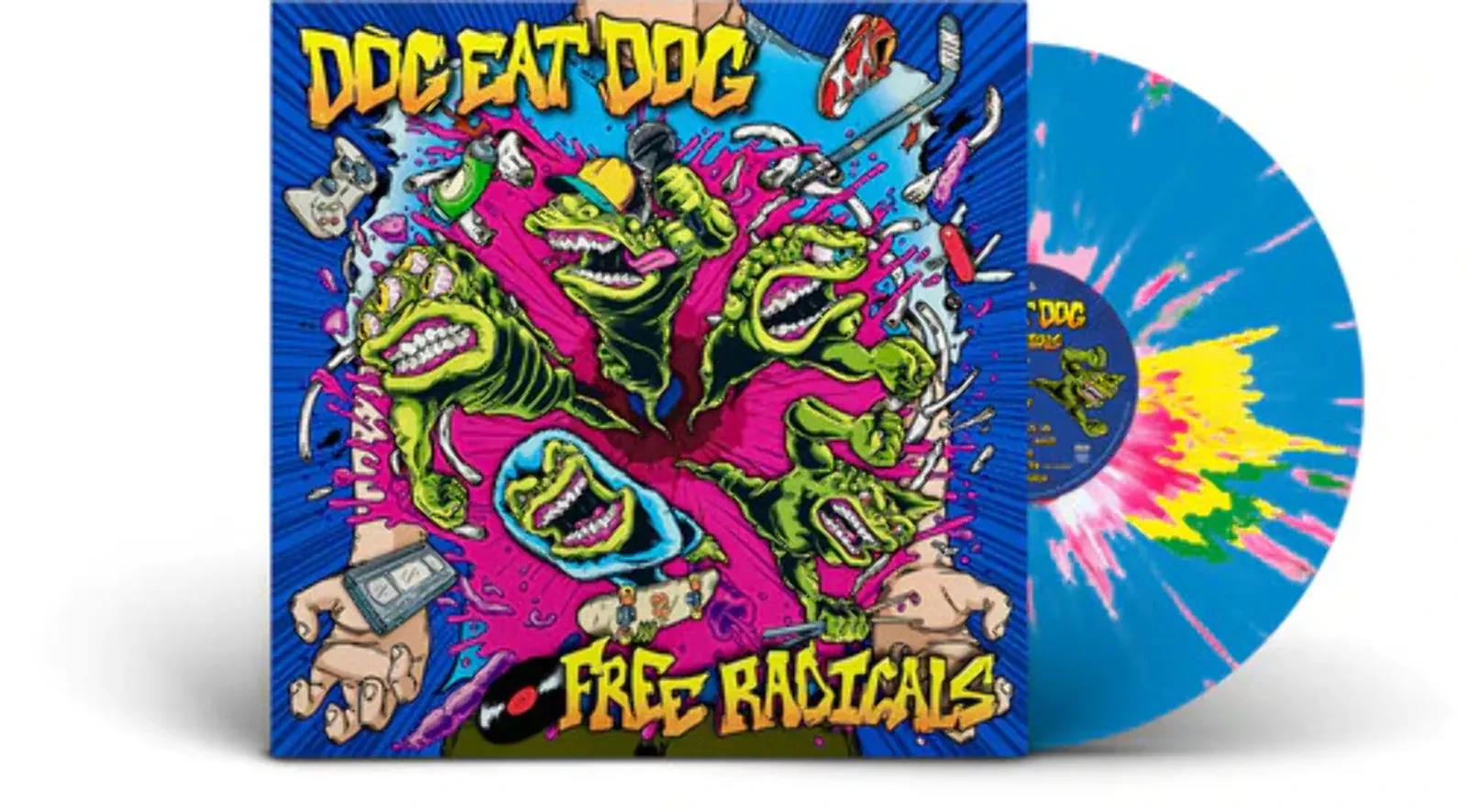 Виниловая пластинка Dog Eat Dog – Free Radicals, жёлто-синий-розовый сплэттер (Релиз 2023) Sealed