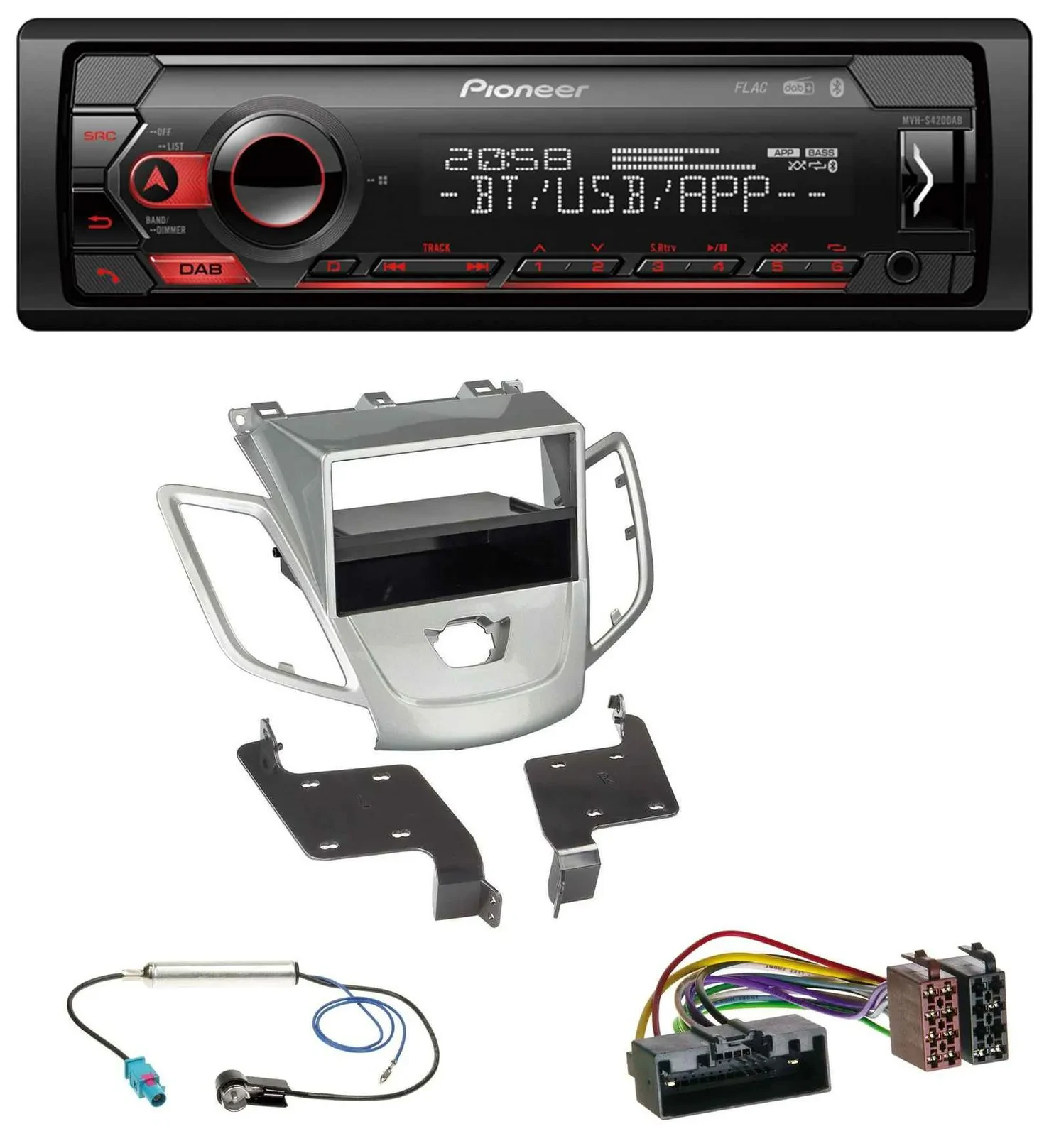 Pioneer MP3 USB DAB Bluetooth Autoradio für Ford Fiesta JA8 10-17 ohne Display s