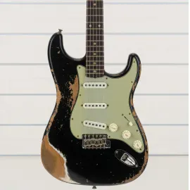Fender Custom Shop 62/63 Strat Super Heavy Relic Electric Guitar Rosewood, Black