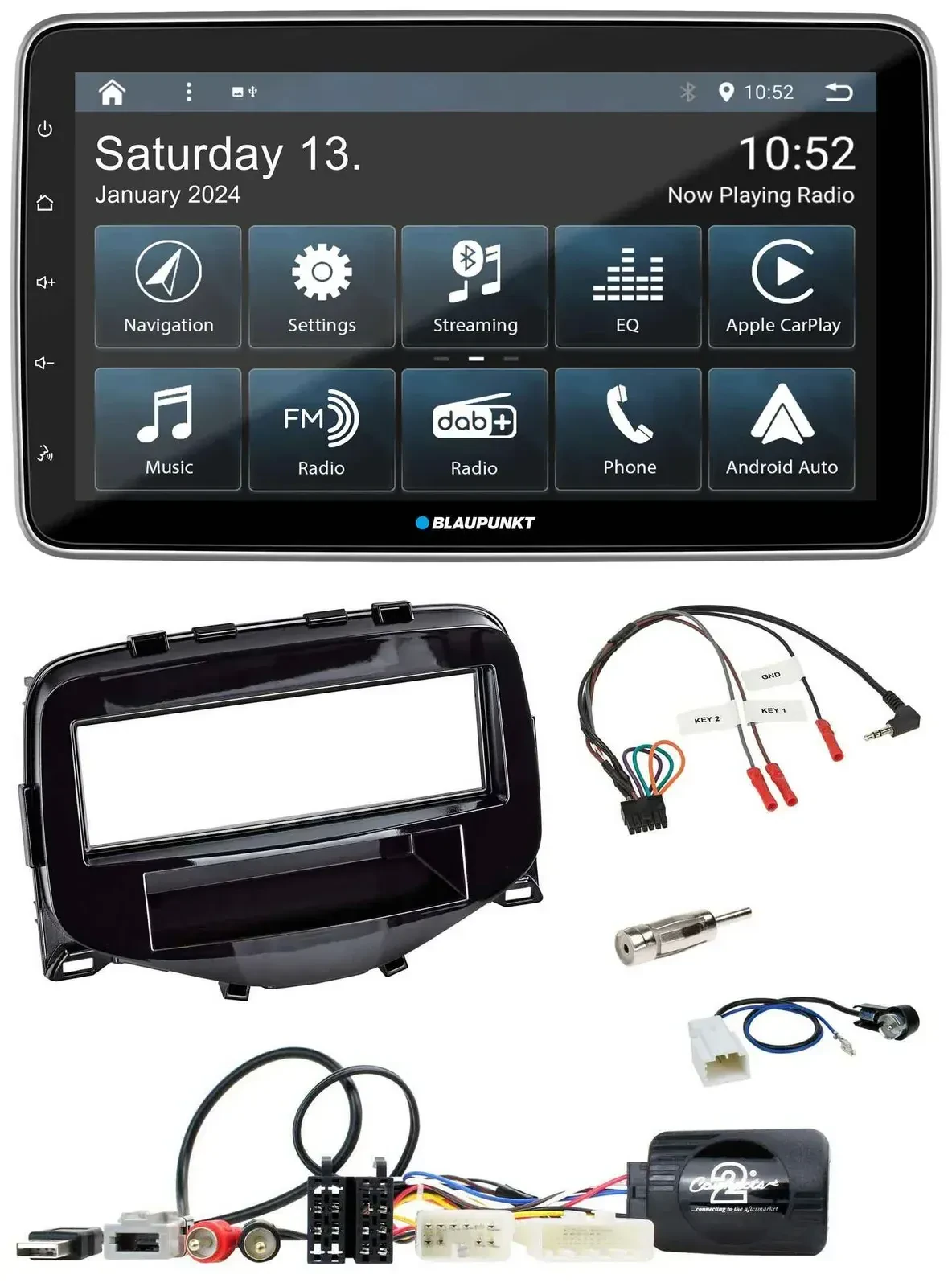 Blaupunkt USB DAB SD Lenkrad Bluetooth Autoradio für Toyota Aygo 2014-2021