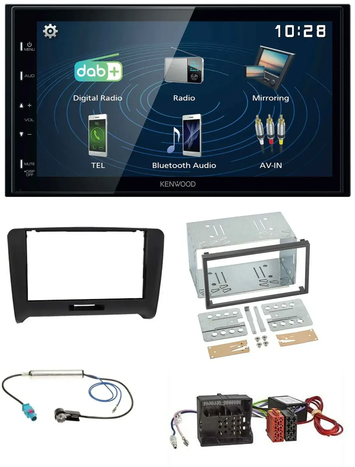 Автомагнитола Kenwood 2DIN Bluetooth MP3 USB DAB для Audi TT (2006–2014)